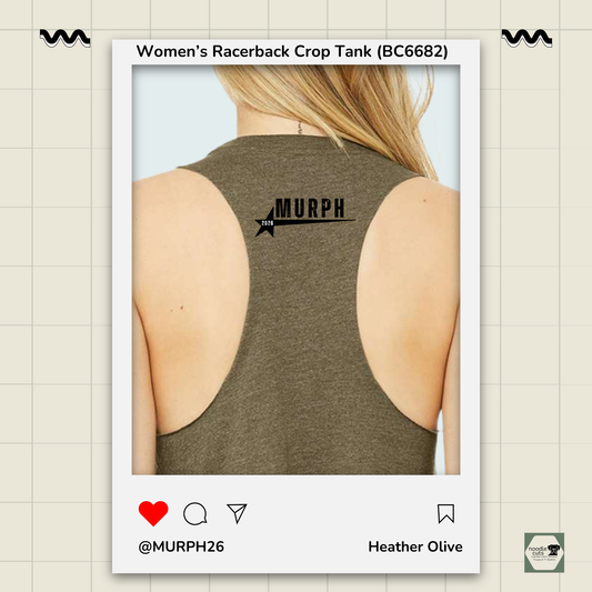 Brown racerback tank top with 'MURPH' logo on the back, displayed against a light background.