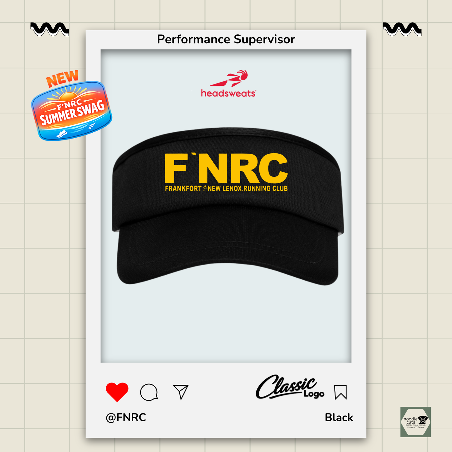 Headsweats Performance Supervisor 7703 in black featuring the FNRC Classic logo