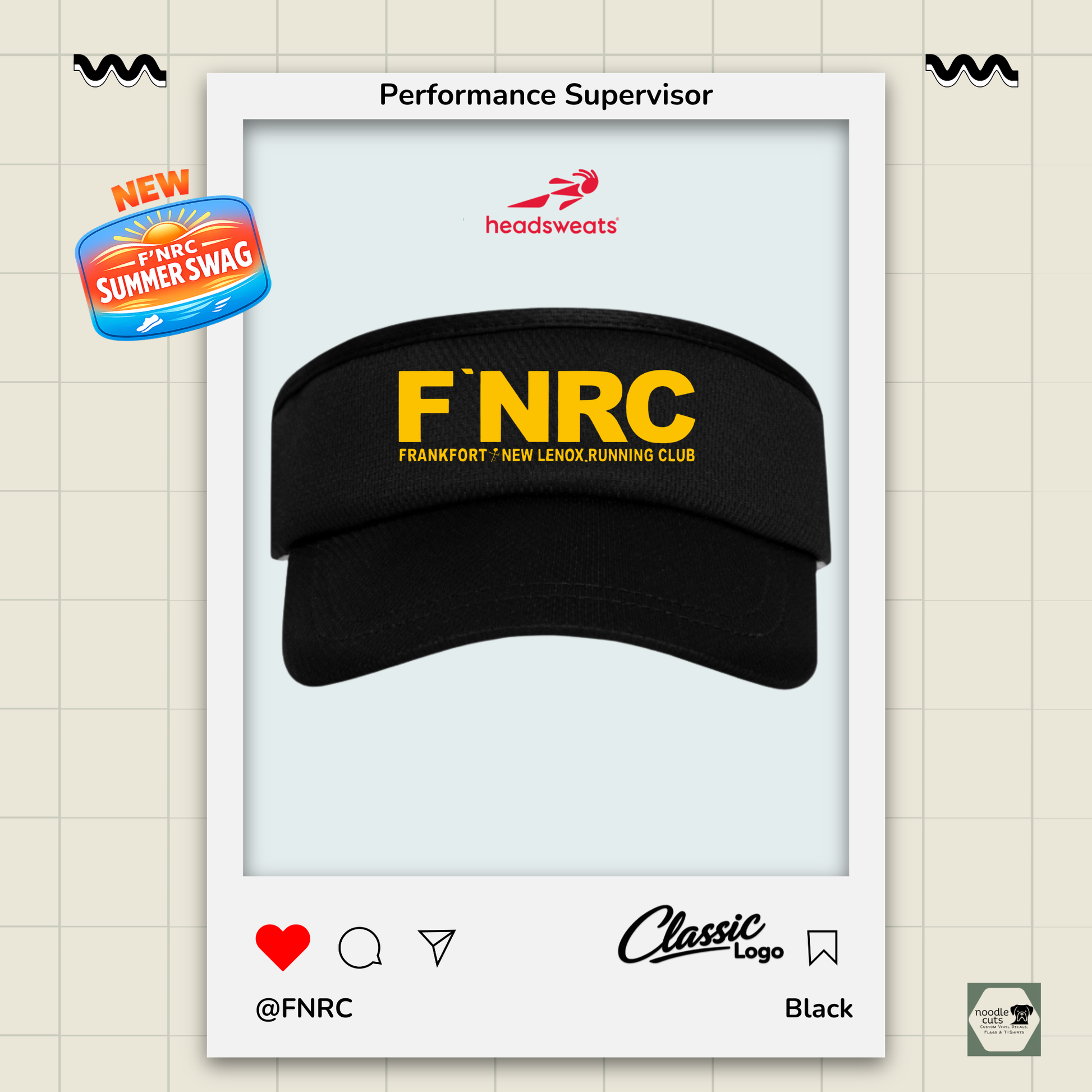 Headsweats Performance Supervisor 7703 in black featuring the FNRC Classic logo
