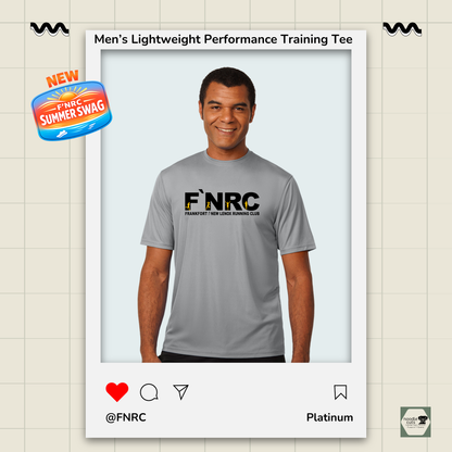 Mens FNRC Signature Logo Boston performance training tee in black gold and platinum athletic fit moisture-wicking Zorrel shirt