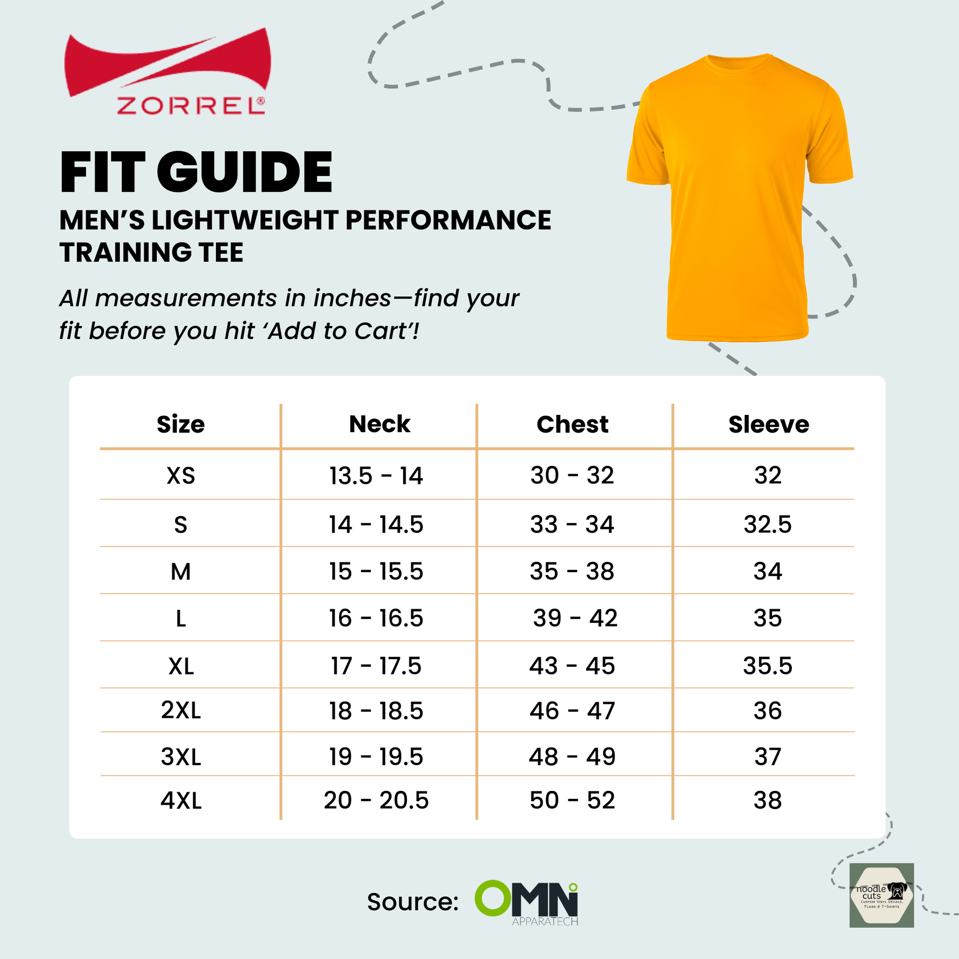 Fit guide for the Mens FNRC Run Design Boston performance training tee in black and platinum athletic fit moisture-wicking Zorrel running shirt